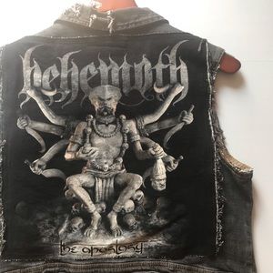Behemoth distressed cut and sew battle vest